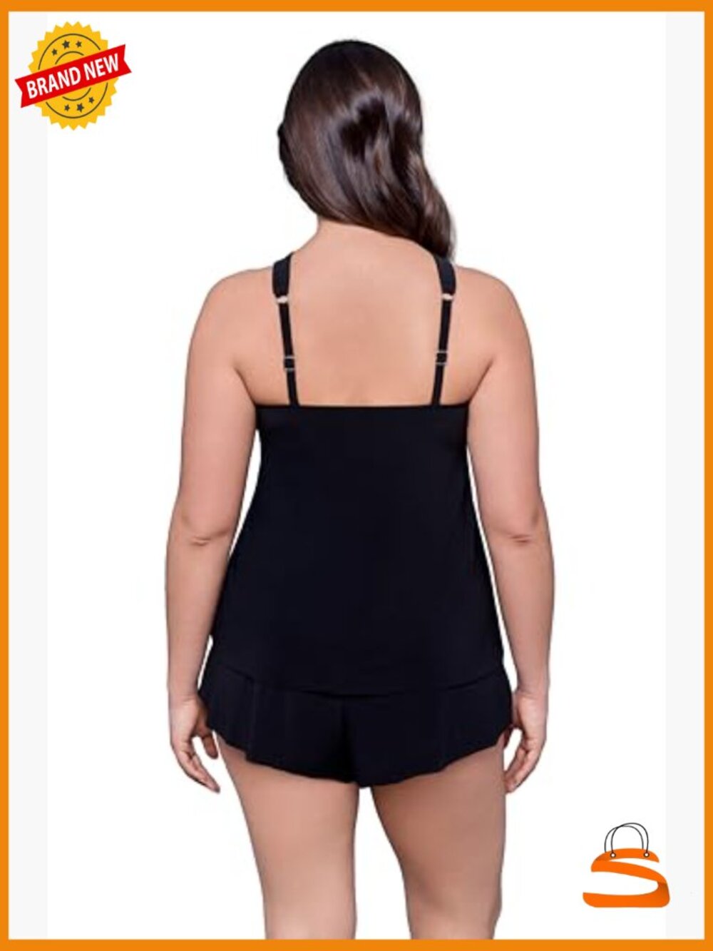 Slimming High Neck Swim Romper with Pockets Adjustable Straps - Picture 4 of 6
